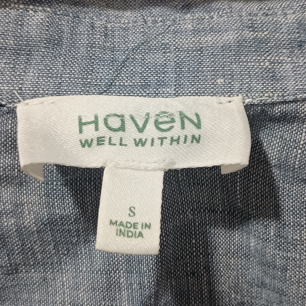 Haven 100% Linen Blue Tunic/Dress Size S - Picture 4 of 5